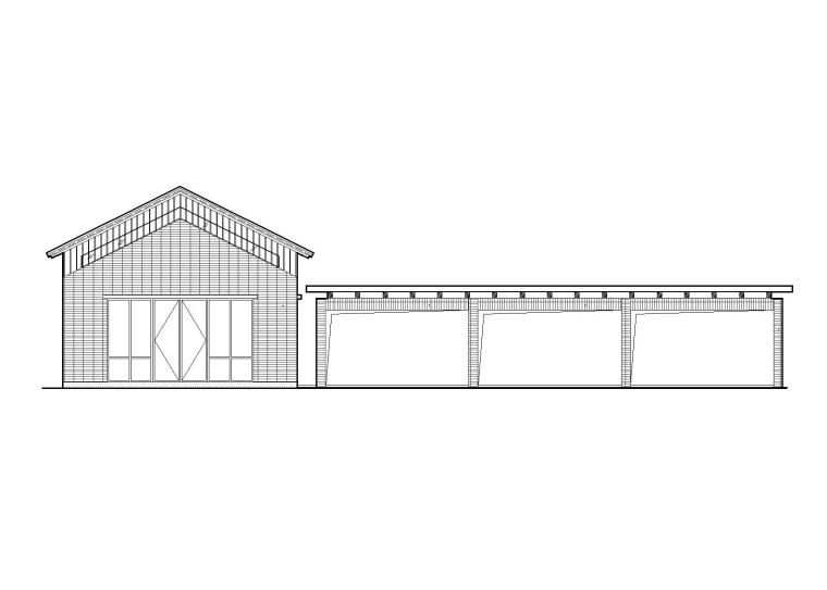 剖面su模型资料下载-单车棚设计建筑施工图_附SU模型