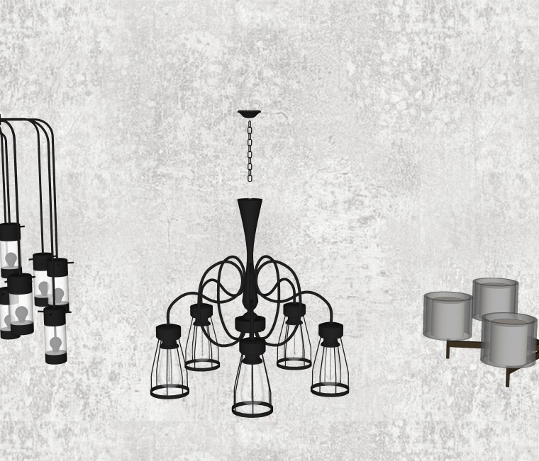 3dmax室内装修模型资料下载-室内装修吊灯SU模型设计（9）