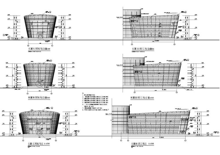 [上海]青浦区青浦博物馆建筑设计施工图-立面图2