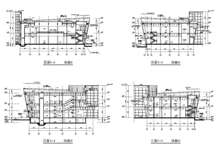 [上海]青浦区青浦博物馆建筑设计施工图-剖面图