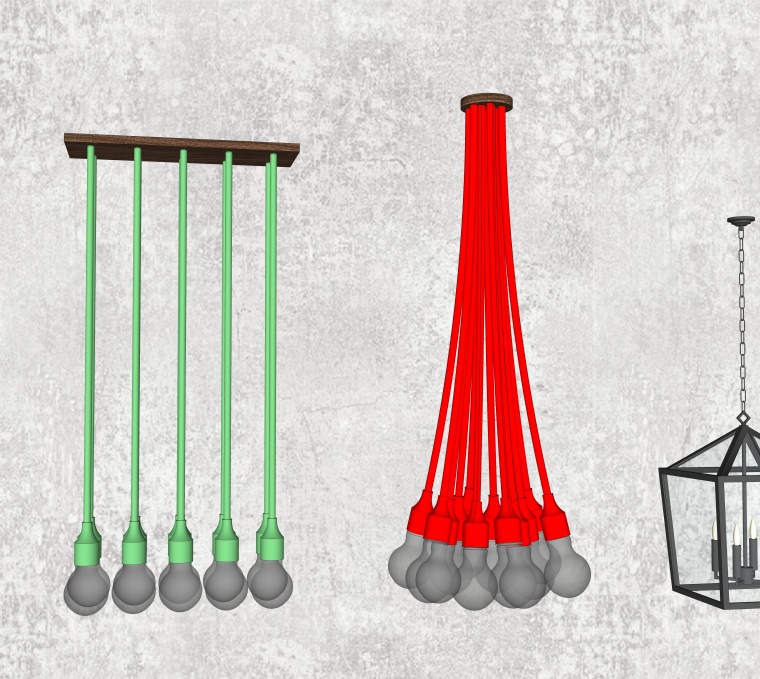 吊灯cad模型资料下载-室内装修吊灯SU模型设计（10）