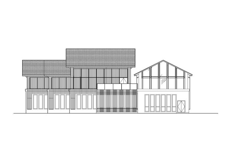 西湖公园渔家小屋建筑施工图-立面图2