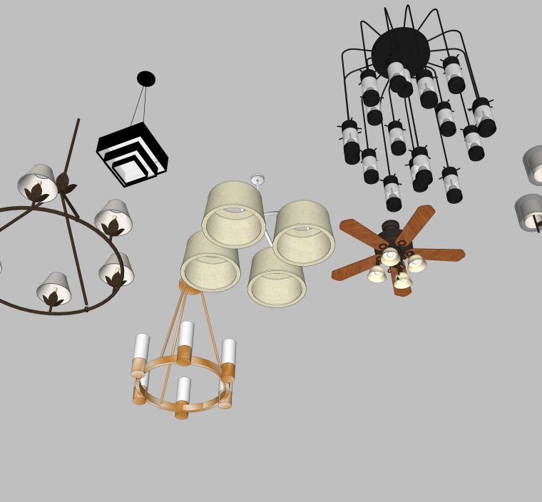 su吊灯模型免费资料下载-室内装修吊灯SU模型设计（14）