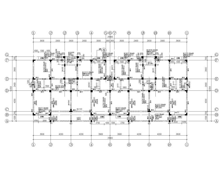 混凝土土建结构cad图资料下载-某五层住宅混凝土结构施工图（CAD）