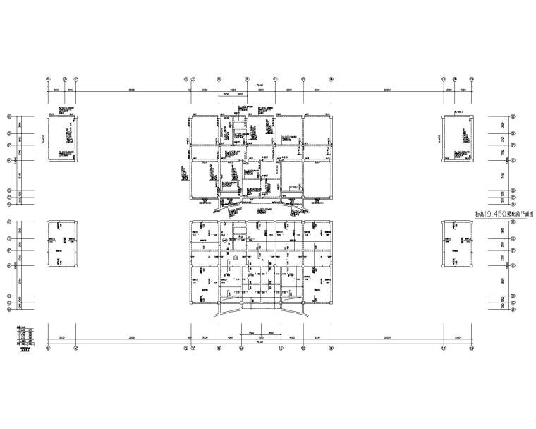 某五层办公楼混凝土结构施工图（CAD）-顶层结构布置图