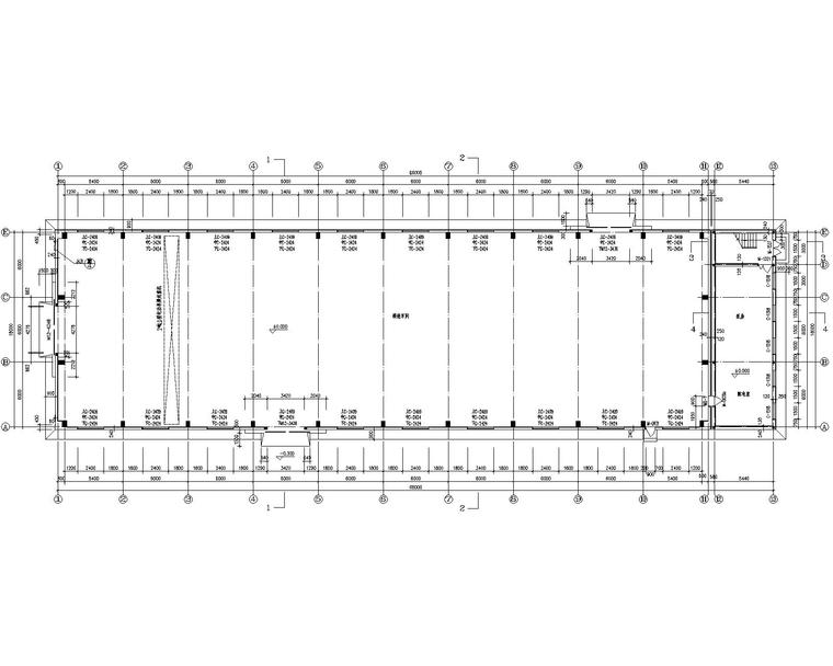 某三层排架结构厂房建筑结构施工图(cad)