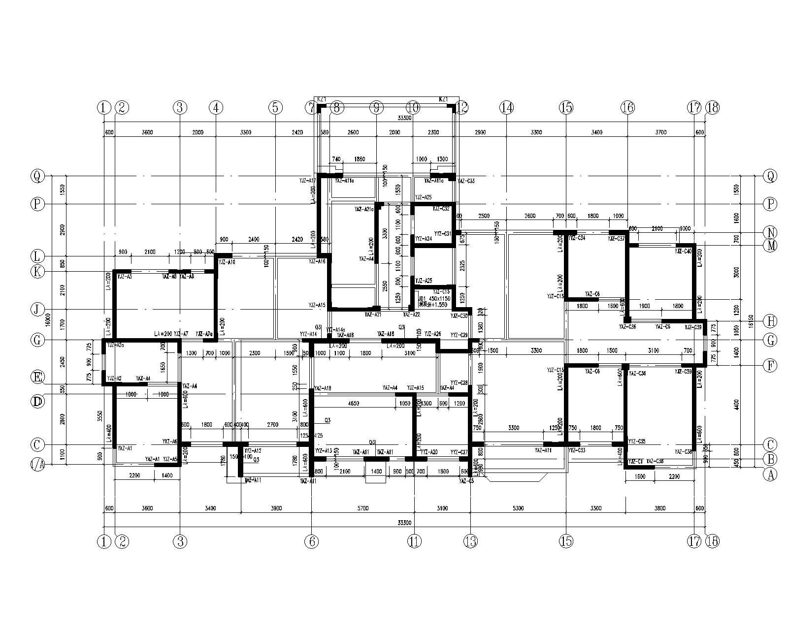 某23层高层住宅剪力墙结构施工图(cad)