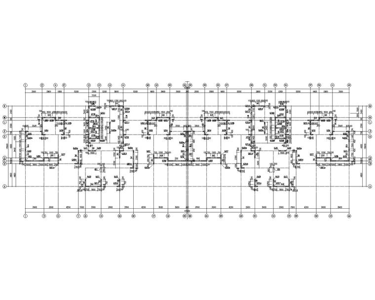 某25层高层住宅剪力墙结构施工图（CAD）-结构墙柱布置图