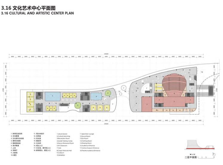 [广东]深圳大浪文体中心建筑方案设计文本-文化艺术中心平面图