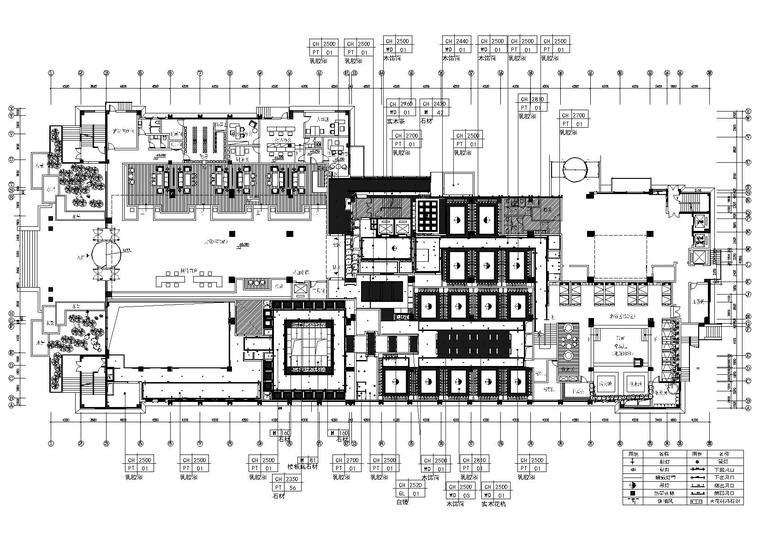 [浙江]杭州萧山胤隆会所洗浴施工图+效果图-一层总天花图