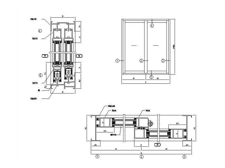 幕墙门窗标准系统节点图CAD-平移窗
