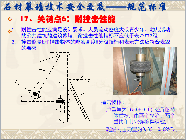 石材幕墙质量控制及技术安全交底-耐撞击性能