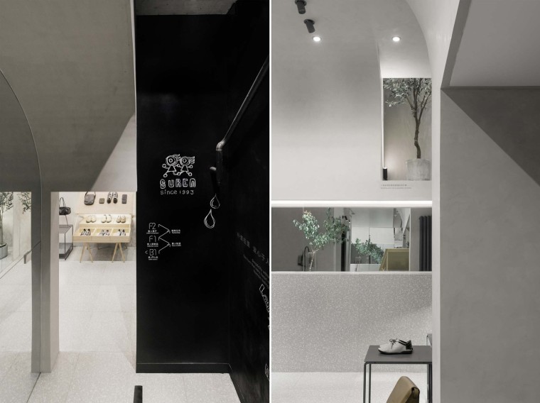 北京苏仁皮革制品店-17楼梯间在材质与形式上与销售区相呼应
