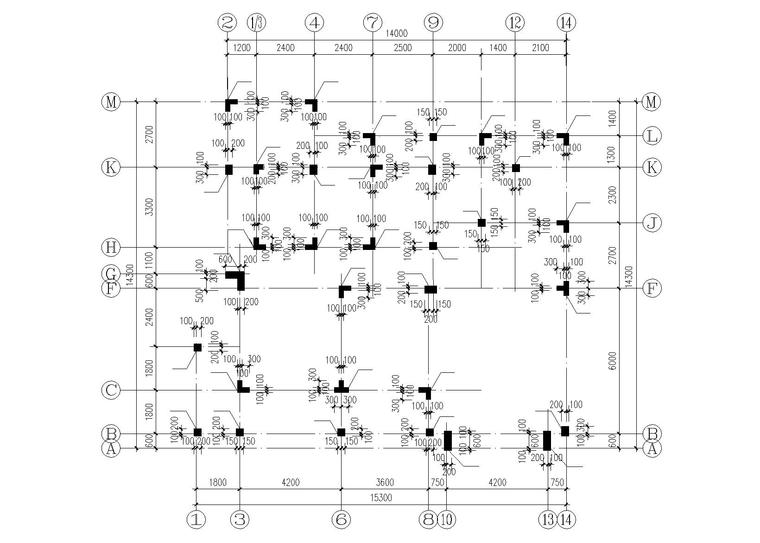 独院式框架结构别墅建筑施工图_附结施-独院式框架结构别墅建筑施工图 柱子平法施工图