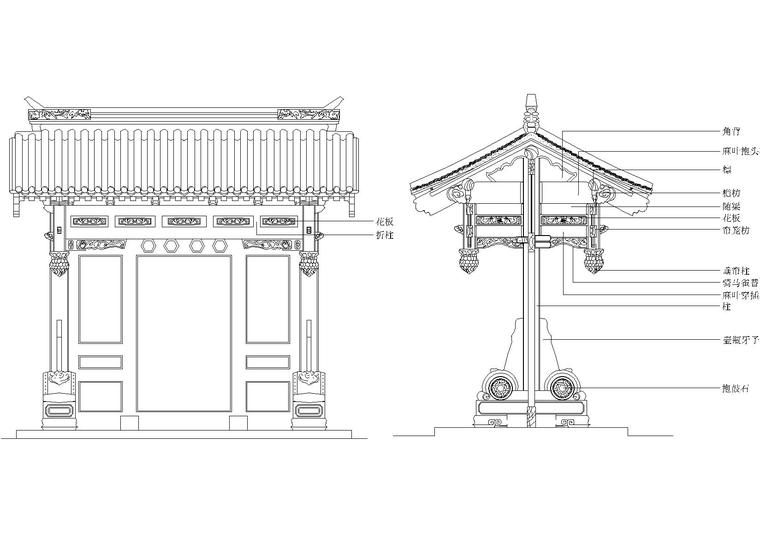 中式室内装饰CAD图库（门，窗，隔断等）-中式斗拱图库