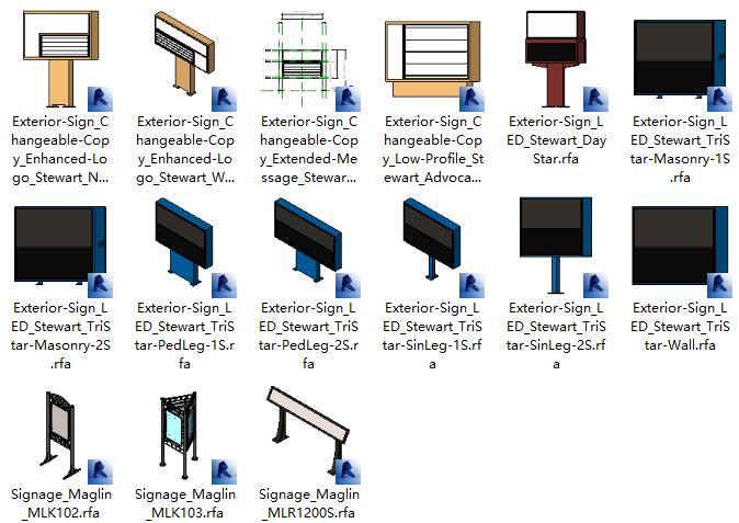 bim族资料下载-BIM族库-特殊-外部标牌