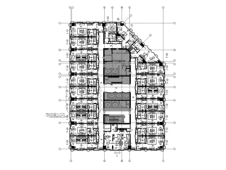 [成都]五星商务希尔顿酒店施工图+官方摄影-23层客房总平面图