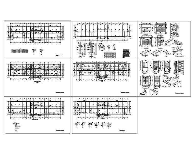 某五层学校教学楼框架结构施工图（CAD）-图纸总缩略图