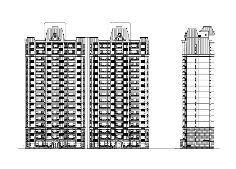 墙线施工图资料下载-一线地产公司高层住宅楼设计建筑施工图