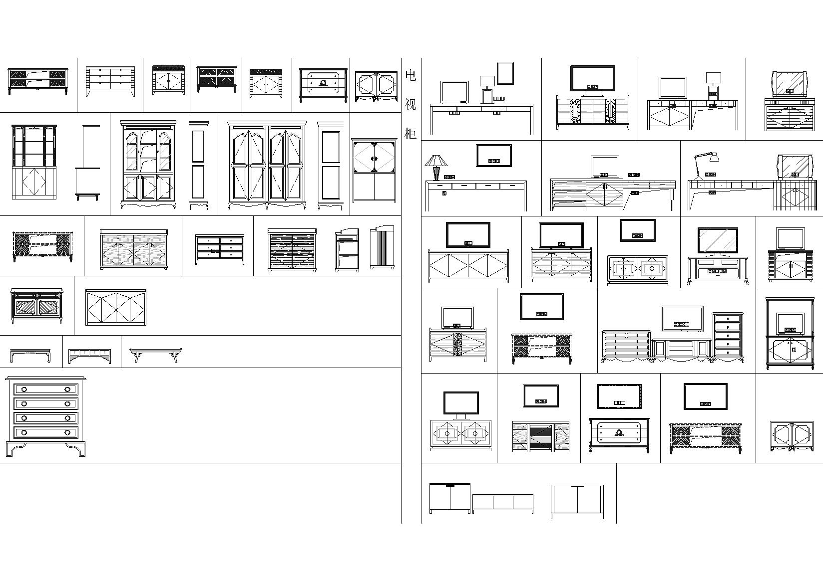 室内装饰cad图块(家具,门表,工艺品等)