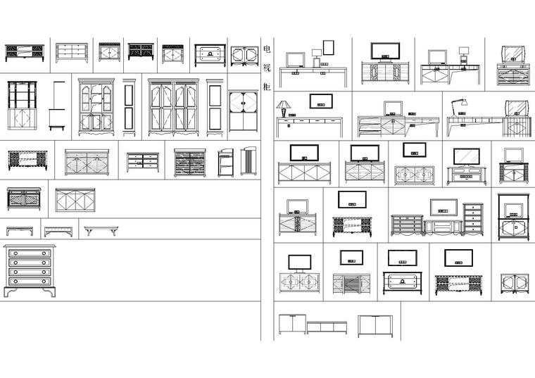 室内装饰cad图块(家具,门表,工艺品等)