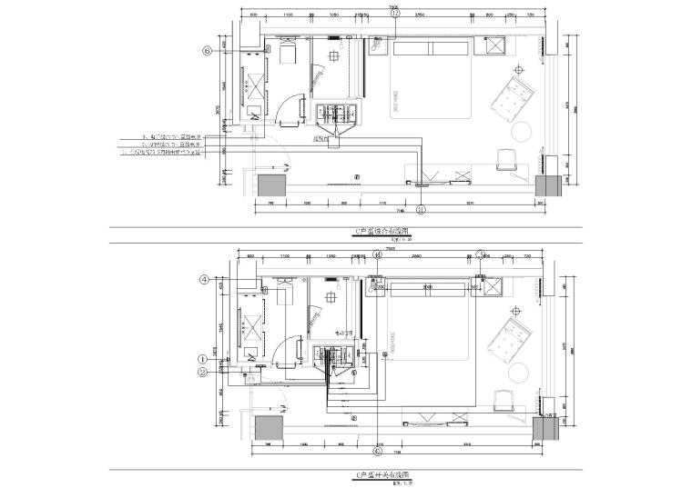 ​[湖南]益阳火车站麗枫酒店项目全套施工图-C型客房综合布线,开关布线图