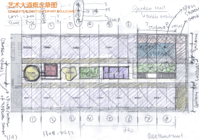 深圳美术馆新馆和图书馆调剂书库竞赛文本-艺术大道概念草图