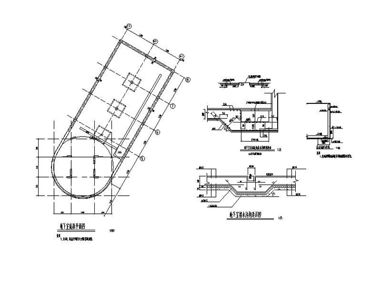 中水处理站+二次泵站+水池等建筑结构施工图-卫生间地下室板配筋图