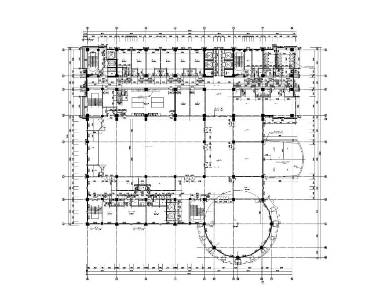 21层国际交流中心框剪结构施工图_含建筑-国际交流中心二层平面图