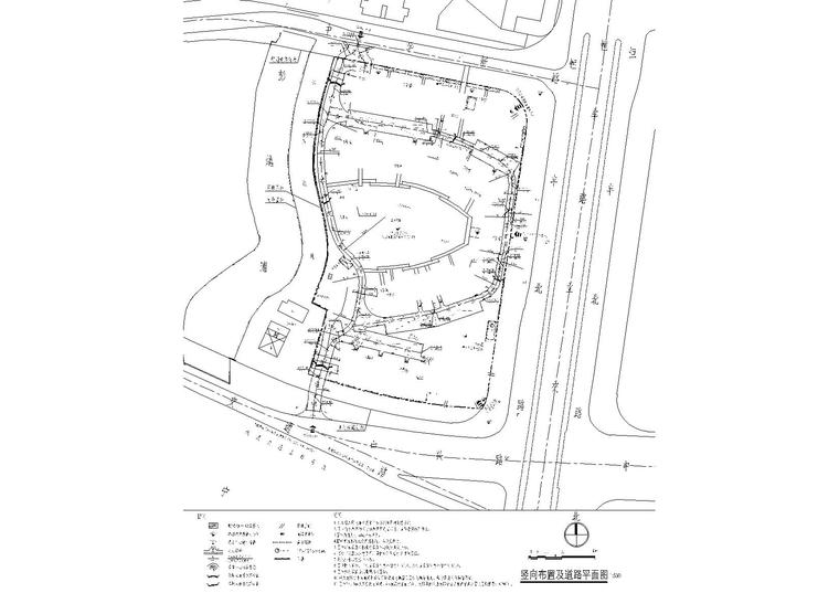 [上海]火车站北广场C2地块项目规划施工图-竖向布置及道路平面图