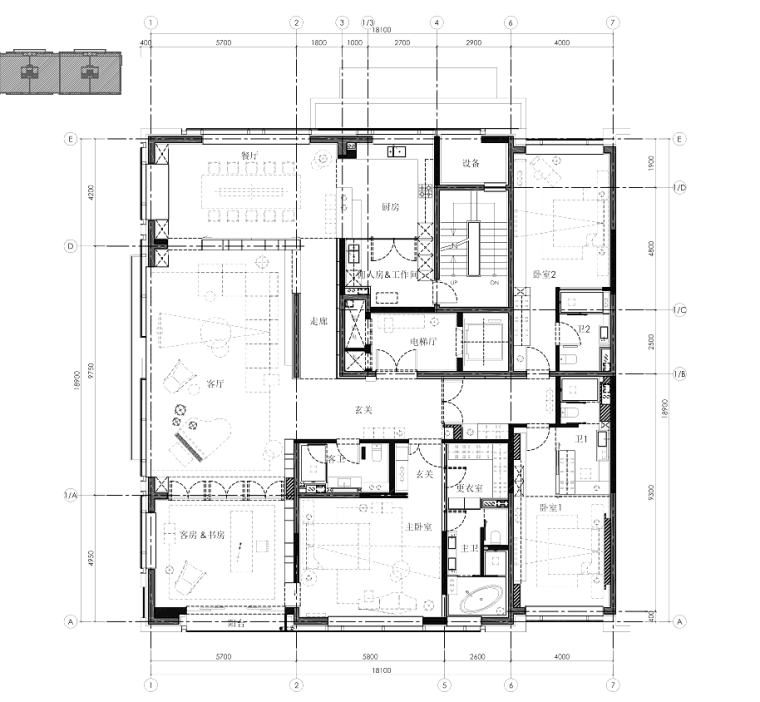 样板间汇报文件资料下载-[北京]现代风格三居室样板间室内装修施工图