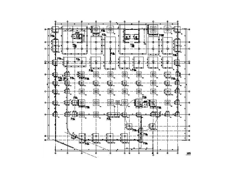 21层国际交流中心框剪结构施工图_含建筑-国际交流中心基础结构平面图