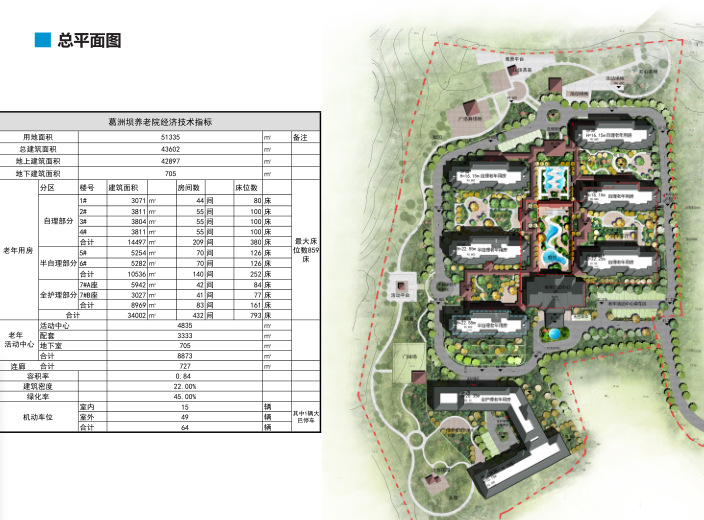 [湖北]宜昌葛洲坝养老院项目建筑方案文本-总平面图