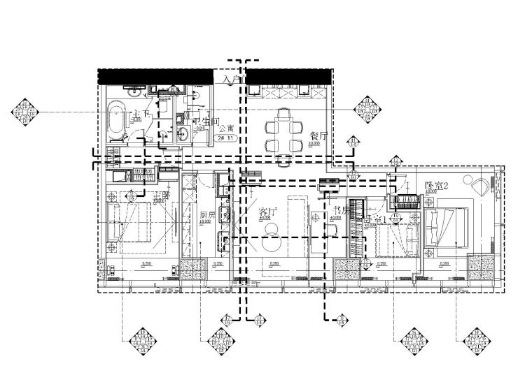 大都会建筑方案资料下载-[北京]-万科滨江大都会170户型样板间施工图