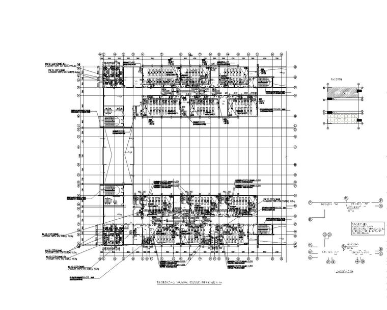 贵州某师范学院化工楼建筑暖通施工图-物理与机械试验中心、化学试验中心三层通风及防、排烟系统平面图