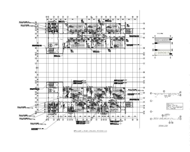 贵州某师范学院化工楼建筑暖通施工图-物理与机械试验中心、化学试验中心五层通风及防、排烟系统平面图