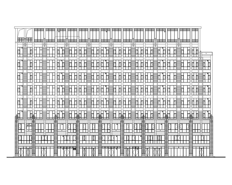 2栋高层+1栋多层办公楼全套建筑结构图2017-G1楼商务办公楼建筑立面图