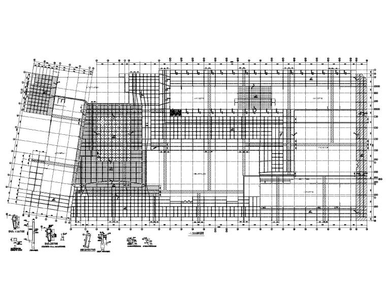某大型车库建筑结构全套施工图（CAD）-板配筋图