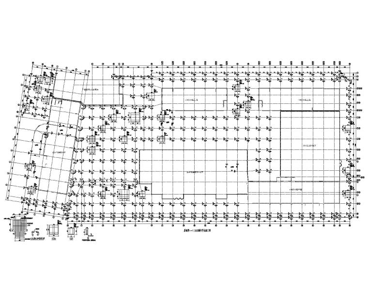 某大型车库建筑结构全套施工图（CAD）-柱配筋图