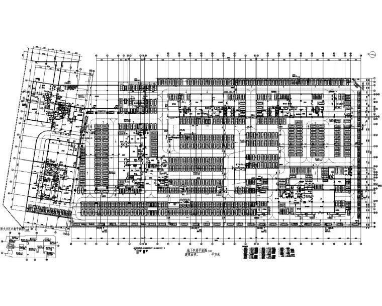 某大型车库建筑结构全套施工图（CAD）-建筑平面图