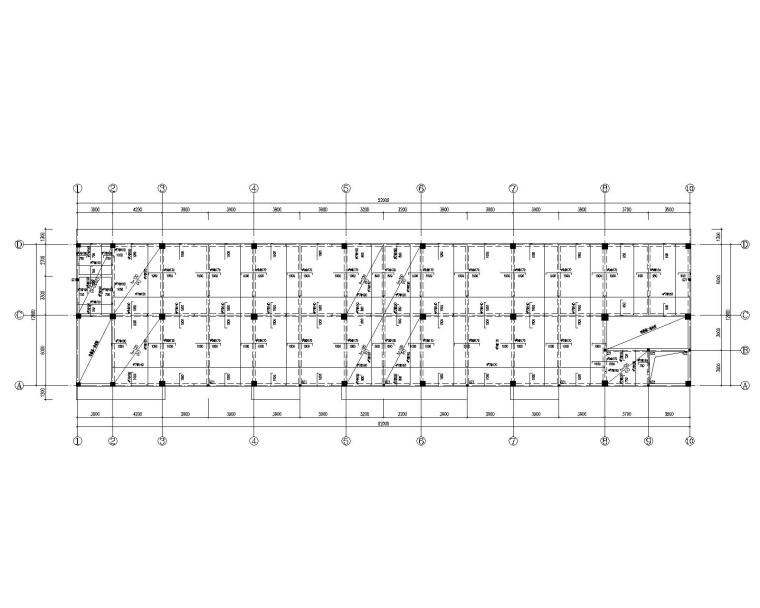 屠宰加工厂施工图纸资料下载-某五层加工厂混凝土结构施工图（CAD）