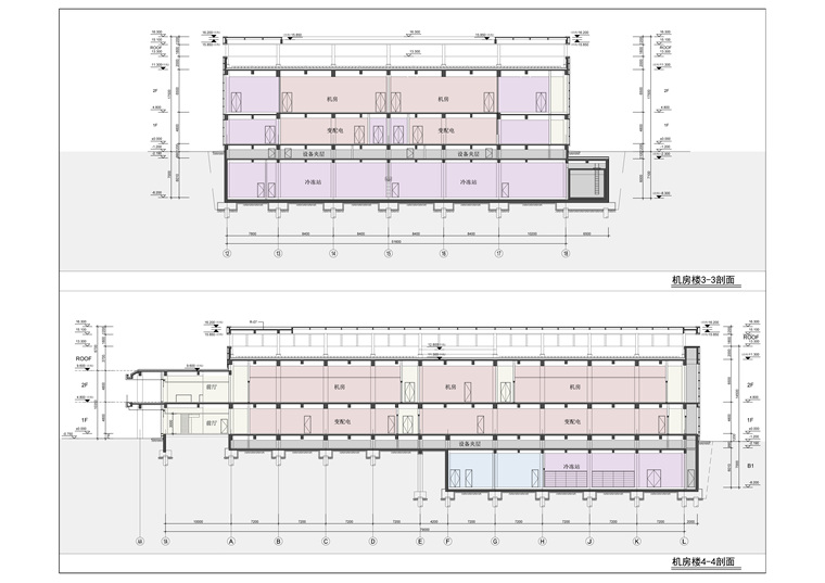 获奖工业建筑_百度云计算（阳泉）中心-05 剖面图