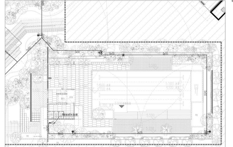 中山沙朗示范区景观施工图蓝图 给排水-园林景观给水平面图二