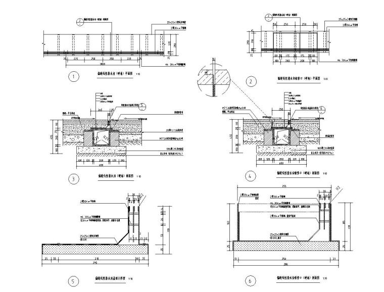 景观排水沟标准图集资料下载-园林给排水标准构造图集| 290线性排水沟