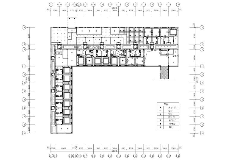 [山东]青岛德馨温泉酒店项目施工图+效果图-2号楼一层天花尺寸图