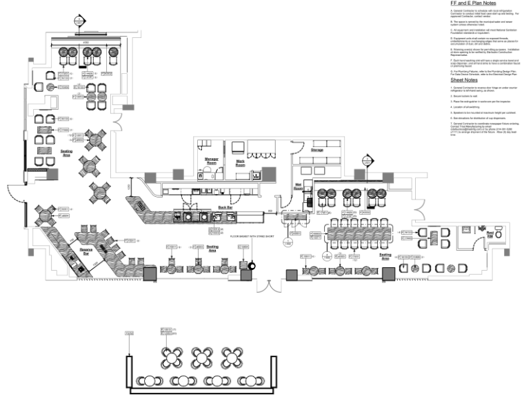 星巴克室内装修图资料下载-星巴克咖啡杭州宜家道店装修施工图+效果图