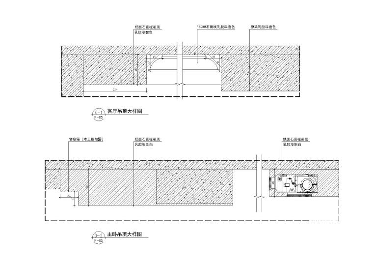 现代轻奢风格样板间室内装修施工图+效果图-现代轻奢风格样板间室内装修施工图主卧吊顶大样图