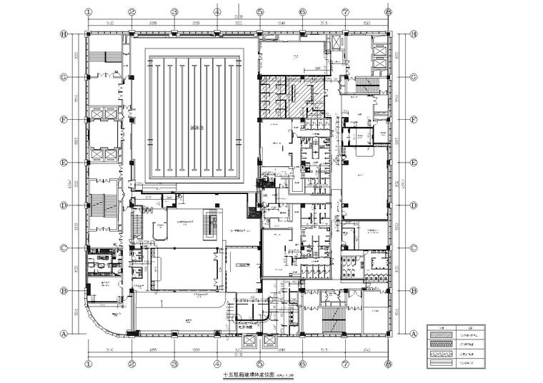 [河南]郑州我爱运动健身中心花丹店施工图-十五层新建墙体定位图