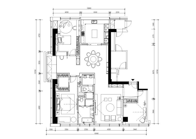室内住宅样板间资料下载-[浙江]-现代轻奢住宅样板间施工图+效果图
