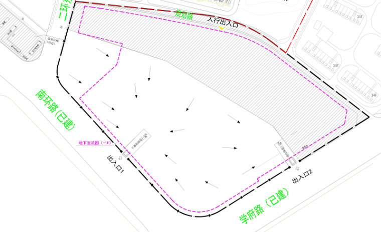 住宅工程主体及配套建设工程施工组织设计-23土方开挖路线示意图